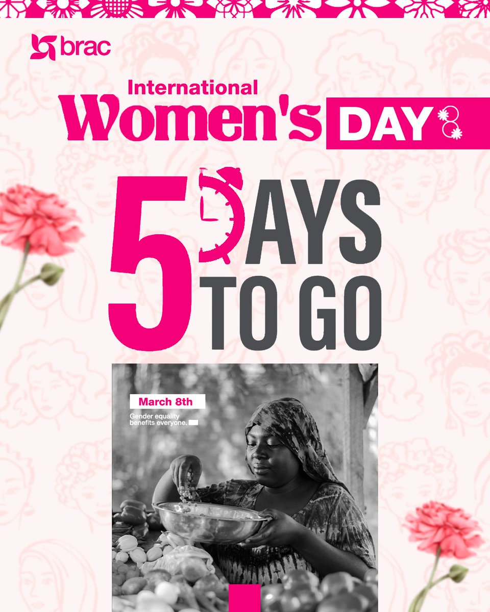 5 Days To Go! 5⃣🔥

Imagine a world where women lead without limits—in boardrooms, communities, and industries. Feels empowering, right?

Clearly, a world that uplifts women is a world that moves forward.

#IWD2025 #ForALLWomenAndGirls #AccelerateAction