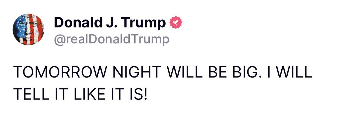 🚨JUST IN: Mr.President says: “Tomorrow night will be big!” #XRP