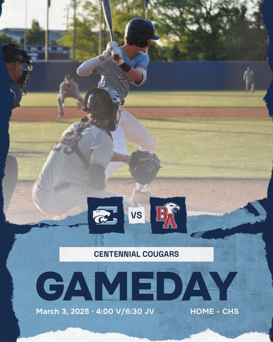⚾️ Opening Day is here! Come support <a href="/wcsCHSBaseball/">Centennial HS Baseball</a> as we kick off the season!