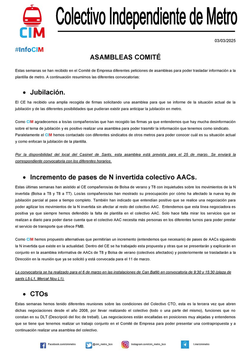 #InfoCIM Asambleas Comité