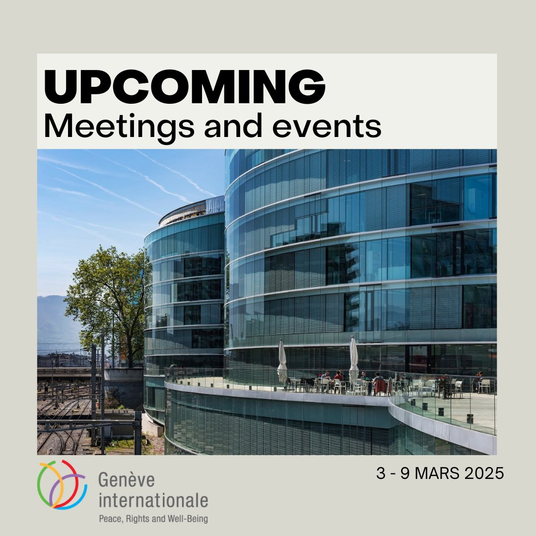 International Geneva (@geneve_int) on Twitter photo 🗓️This week:
Reinventing Geneva as a Global Hub: Launch of the 2025 Geneva Policy Outlook <a href="/GePolOutlook/">Geneva Policy Outlook</a>
World Wildlife Day Celebration <a href="/GENetwork/">GENeva Environment Network</a>
23rd Film Festival & Forum on Human Rights #fifdh25
International Women’s Day <a href="/UNGeneva/">United Nations Geneva</a> <a href="/INTGenderChamps/">International Gender Champions (IGC)</a>
More:
geneve-int.ch/calendar?searc… 🗓️This week:
Reinventing Geneva as a Global Hub: Launch of the 2025 Geneva Policy Outlook <a href="/GePolOutlook/">Geneva Policy Outlook</a>
World Wildlife Day Celebration <a href="/GENetwork/">GENeva Environment Network</a>
23rd Film Festival & Forum on Human Rights #fifdh25
International Women’s Day <a href="/UNGeneva/">United Nations Geneva</a> <a href="/INTGenderChamps/">International Gender Champions (IGC)</a>
More:
geneve-int.ch/calendar?searc…