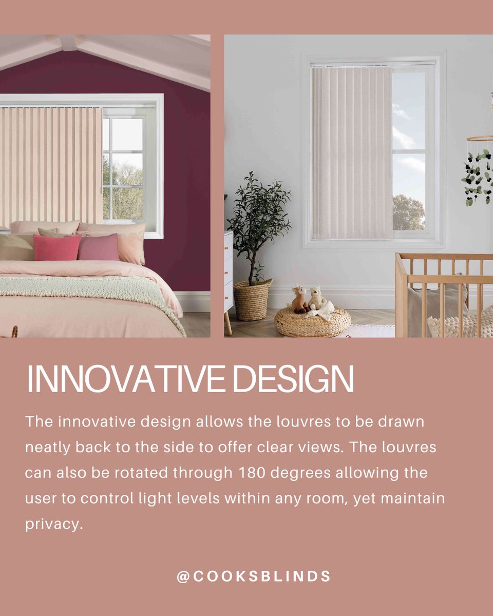 CooksBlinds's tweet image. Are you looking for a window solution that combines privacy, light control, and modern design? Our Louvolite vertical blinds have got you covered!  
Call us on 010603 410304 to find out more!
#CooksBlinds #VerticalBlinds #LightControl #PrivacyAndStyle #HomeInspo #WindowBlinds