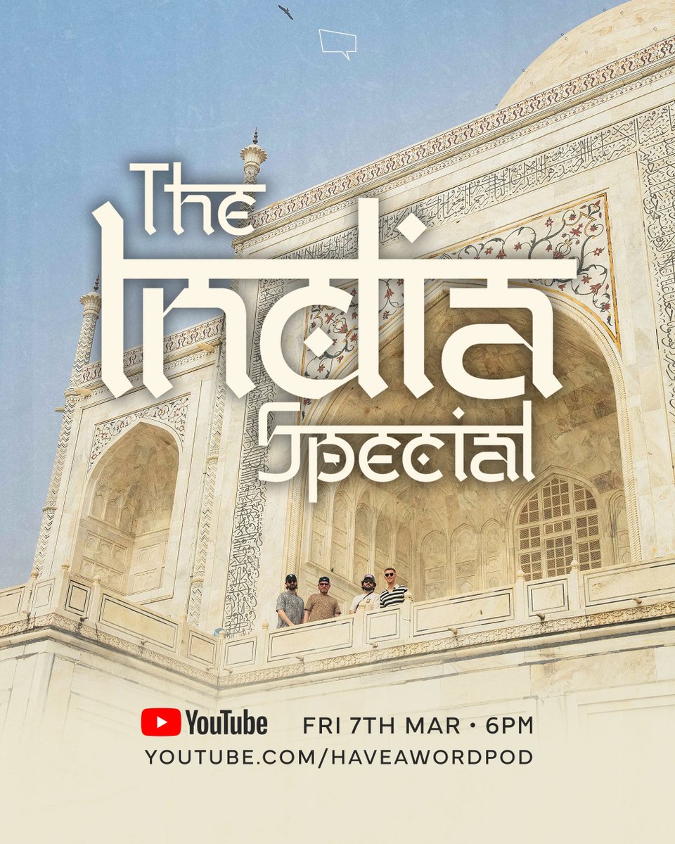 The first special we're ever making public, and the best thing we've ever done. 🇮🇳🚴‍♂️

📅 This Friday
🕕 6PM
📺 youtube.com/haveawordpod

If you're not a Patreon yet, this is your chance to understand the hype. 🔥