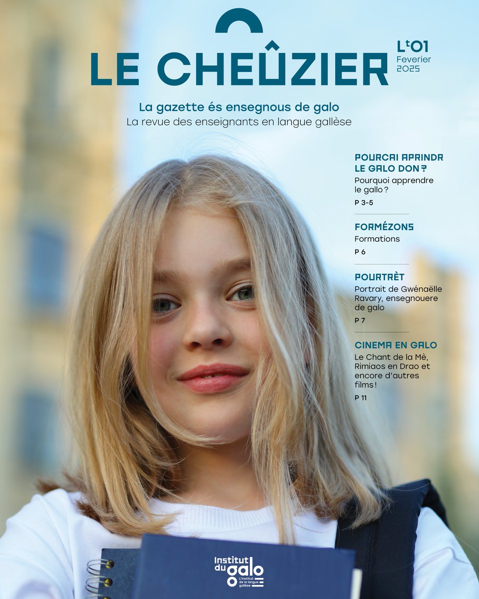 👉NOUVIAO !!
📘Le Cheûzier

L’Institut du galo a ben du hait a vous fére a aqenétr le nouviao mile-banie « Le Cheûzier ». Le mile-banie-la ét raport a l’ensegnement du galo de bout en chieu ! 👩‍🏫🧑‍🏫

➡ institutdugalo.bzh/produit/le-che…