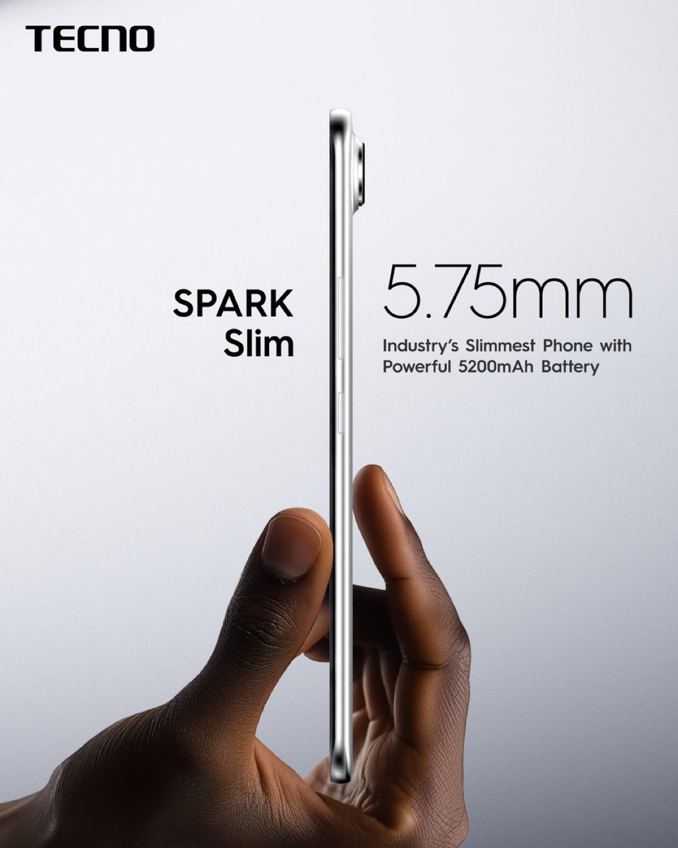 krrvranjan's tweet image. TECNO SPARK Slim breaks records! World’s slimmest smartphone at 5.75mm, yet packs a 5200mAh+ battery! 

🔥5.75mm thin
🔋 5200mAh+ battery
📱 6.78” 3D Curved AMOLED
📸 Dual 50MP cameras

#TECNO #SPARKSlim #MWC25 #MWC2025 #Innovation #Smartphones