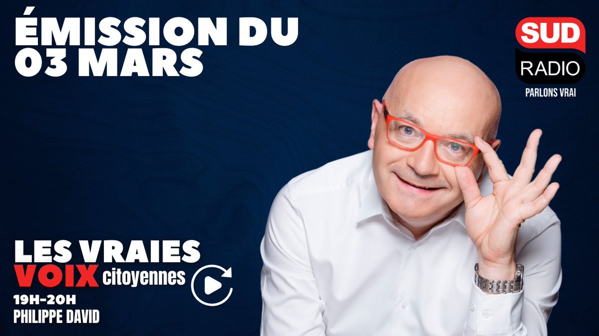 Sud Radio (@sudradio) on Twitter photo Vous avez manqué #LesVraiesVoixCitoyennes ? Retrouvez le replay de l'émission du 03/03 en intégralité, avec Laurent Boyet (<a href="/assopapillons/">Laurent Boyet</a>) et <a href="/RyadhSallem/">Ryadh Sallem</a> (<a href="/capsaaaparis/">CAPSAAA Paris</a>) au micro de <a href="/PhDavidMtb/">Philippe DAVID⭐⭐</a>, de <a href="/GrosAurelie/">Aurélie Gros</a> et de Stéphane Pellet :
sudradio.fr/programme/les-… Vous avez manqué #LesVraiesVoixCitoyennes ? Retrouvez le replay de l'émission du 03/03 en intégralité, avec Laurent Boyet (<a href="/assopapillons/">Laurent Boyet</a>) et <a href="/RyadhSallem/">Ryadh Sallem</a> (<a href="/capsaaaparis/">CAPSAAA Paris</a>) au micro de <a href="/PhDavidMtb/">Philippe DAVID⭐⭐</a>, de <a href="/GrosAurelie/">Aurélie Gros</a> et de Stéphane Pellet :
sudradio.fr/programme/les-…