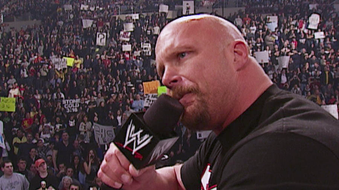 wrestle_hist's tweet photo. 3/3/2003
"Stone Cold" Steve Austin made his first RAW appearance in 10 months since he famously walked out on WWE from the Nassau Coliseum in Uniondale, New York.
#WWE #WWERaw #StoneColdSteveAustin #Austin316 #TheTexasRattlesnake #ThatsTheBottomLine #HellYeah https://t.co/ywnLJcXMWa