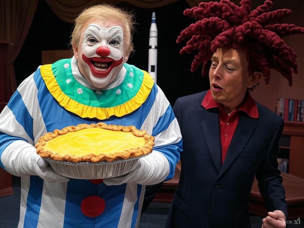 Trumpy the Clown and Sideshow Elon.