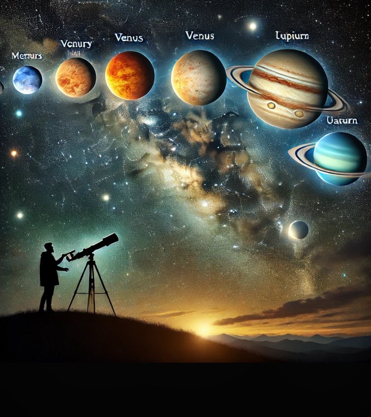 amarpals's tweet photo. #PlanetAlignment #CelestialEvent #AstronomyLovers #SpaceGazing #NightSky
#PlanetParade2025 #SevenPlanets #AllPlanetsVisible #RareAstronomicalEvent
#Stargazing #SkyWatchers #TelescopeViews #NightSkyPhotography
#CosmicWonders #UniverseExplored #SpaceLovers #AstroPhotography
Between March 1st and 4th, 2025, skywatchers have the opportunity to observe a remarkable celestial event: the simultaneous visibility of all seven classical planets—Mercury, Venus, Mars, Jupiter, Saturn, Uranus, and Neptune—in the night sky.
Viewing Details:
•Mercury and Venus: These inner planets will be visible shortly after sunset. Venus, being exceptionally bright, serves as a useful reference point to locate the more elusive Mercury, which appears lower on the horizon and is fainter.
•Mars and Jupiter: Both planets will be prominently positioned higher in the sky during the evening. Mars can be identified by its reddish hue, while Jupiter shines brightly and is easily noticeable.
•Saturn: Positioned near the horizon at dusk, Saturn may be challenging to spot due to its proximity to the sunset glow. Observers will need an unobstructed view of the western horizon to catch a glimpse before it sets.
•Uranus and Neptune: These distant planets are not visible to the naked eye and require binoculars or a telescope for observation. Uranus can be found near the constellation Aries, while Neptune resides in Aquarius.
Optimal Viewing Tips:
•Timing: Begin observations approximately 30 to 45 minutes after sunset to maximize the chances of seeing all planets before those near the horizon set.
•Location: Choose a location with a clear, unobstructed view of the western horizon, away from city lights, to reduce light pollution and enhance visibility.
•Equipment: While Venus, Mars, and Jupiter are visible to the naked eye, using binoculars or a small telescope will aid in spotting Mercury, Saturn, Uranus, and Neptune.
This planetary alignment offers a rare chance to observe multiple planets in a single evening. Such events are infrequent due to the varying orbital periods of the planets, making this a noteworthy occasion for both amateur and seasoned astronomers.
For those unable to observe this event, the next similar alignment is projected for September 8, 2040.