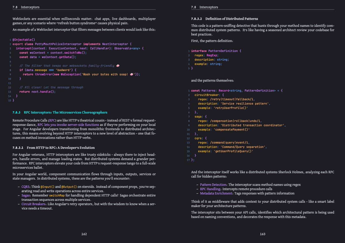 nxpatterns's tweet image. 🧵Thread 🧵 NestJS for Angular Experts (Update)
🌟 Behind the scenes
🎁 RPC Interceptors: The Microservices Choreographers
#angular #nestjs #nest #nx #nxpatterns #nestframework