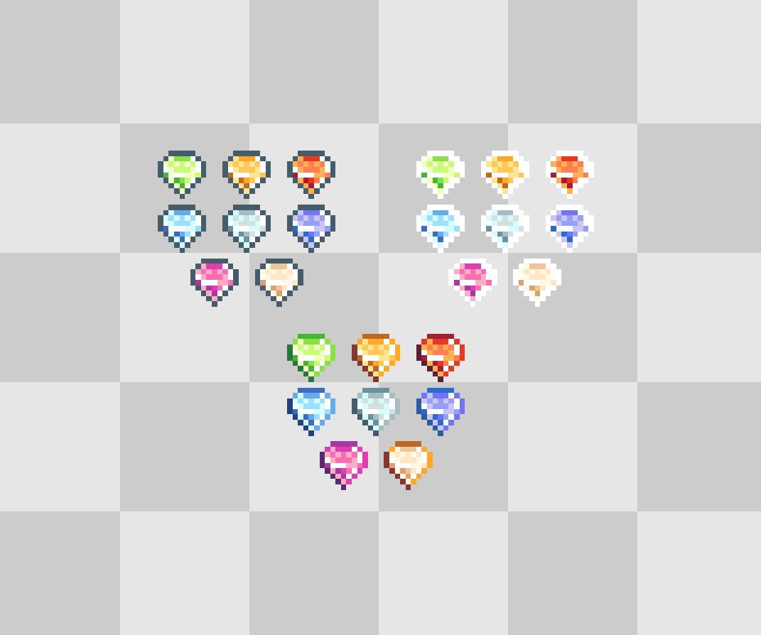 Hey friends, be a gem a let me know which one you prefer 💎

#pixelart #ドット絵