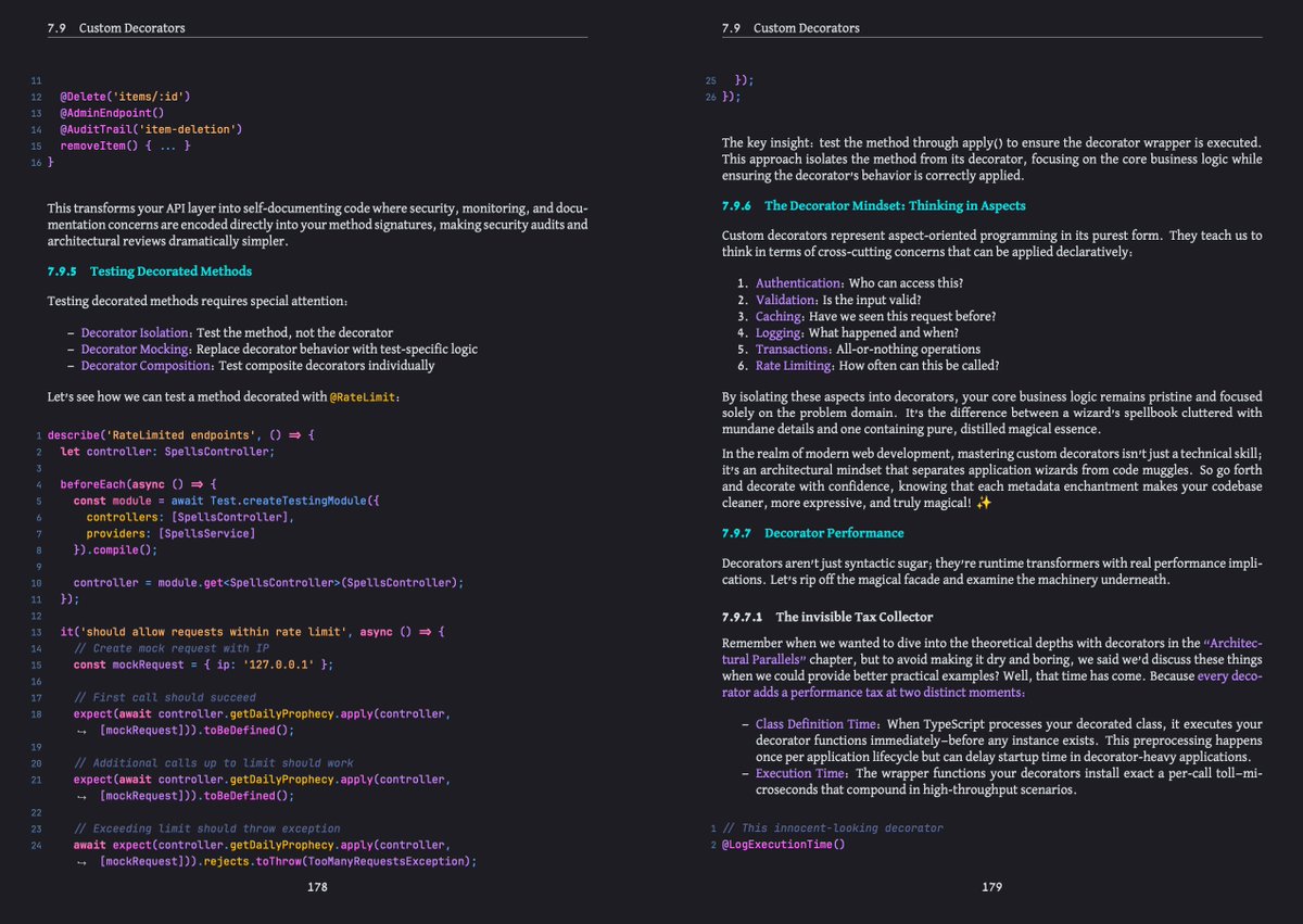 nxpatterns's tweet image. 🧵Thread 🧵 NestJS for Angular Experts (Update)
🌟 Behind the scenes: Custom Decorators
🎁 Testing Decorators & Decorator Performance
#angular #nestjs #nest #nx #nxpatterns #nestframework