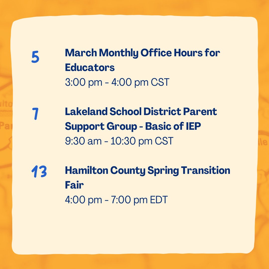 Another month = more FESPED events! Mark your calendars, and we can’t wait to see you there!🗓️

#FESPEDTN #Events