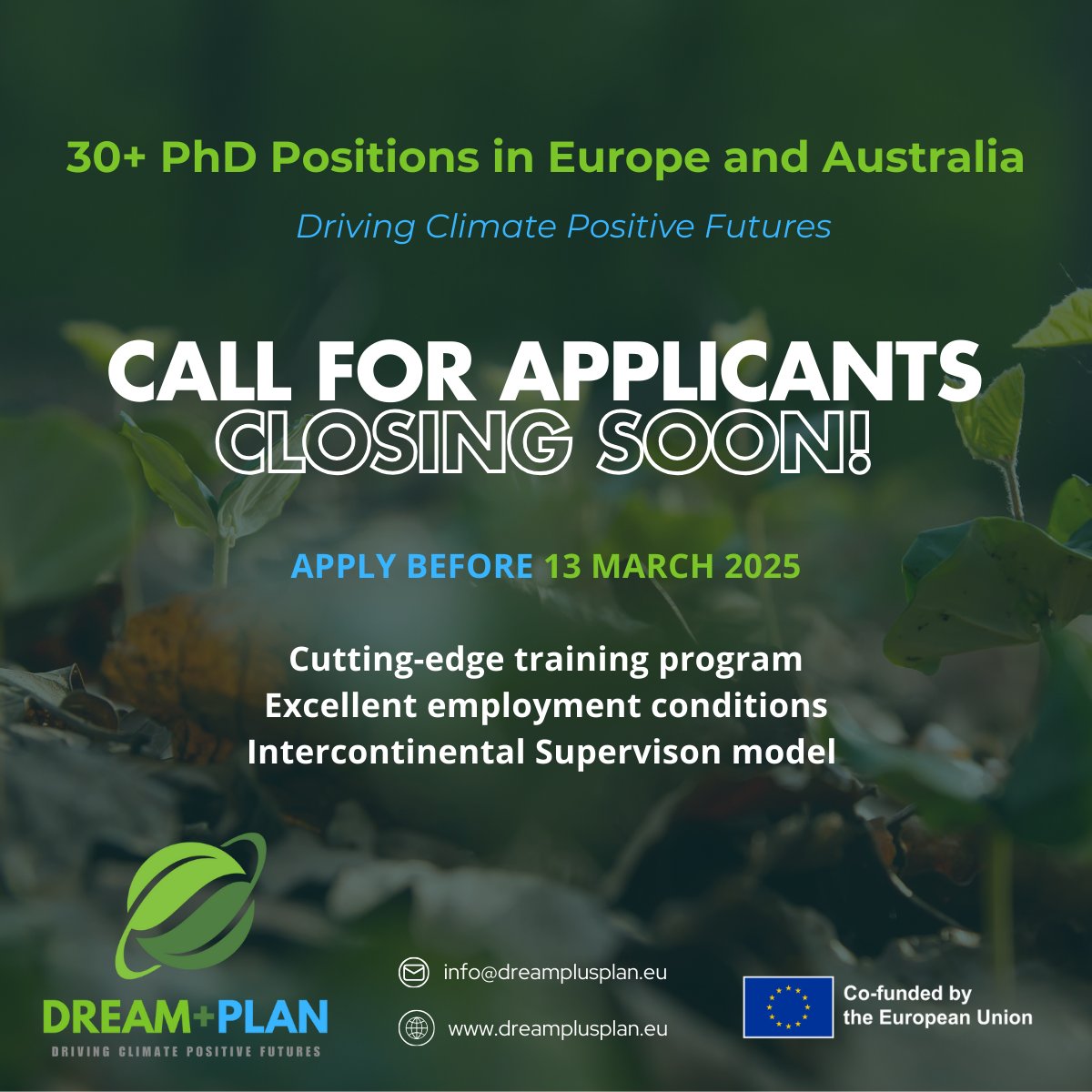RMIT Europe (@rmiteurope) on Twitter photo The call for applications is closing soon for DREAM+PLAN, a <a href="/MSCActions/">Marie Skłodowska-Curie Actions</a> #PhD program coordinated by RMIT Europe. Apply by 13 March for one of 30+ research positions tackling climate challenges. Learn more 👉 dreamplusplan.eu/offered-phd-po…
#PhDOpportunity <a href="/AnnLaureMention/">Anne-Laure Mention</a> <a href="/RMIT/">RMIT University</a> The call for applications is closing soon for DREAM+PLAN, a <a href="/MSCActions/">Marie Skłodowska-Curie Actions</a> #PhD program coordinated by RMIT Europe. Apply by 13 March for one of 30+ research positions tackling climate challenges. Learn more 👉 dreamplusplan.eu/offered-phd-po…
#PhDOpportunity <a href="/AnnLaureMention/">Anne-Laure Mention</a> <a href="/RMIT/">RMIT University</a>