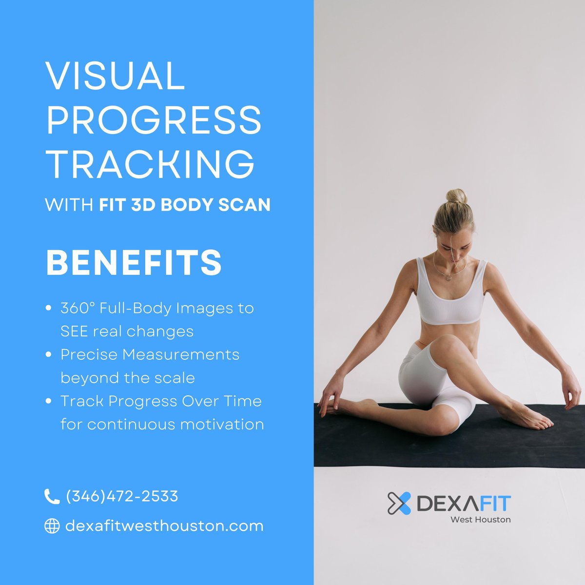 WestHoustonDexa's tweet image. 📸 See It. Believe It. Achieve It. 🚀
📅 Book your test today at DexaFit West Houston. dexafitwesthouston.com/appointments

#DexaFitWestHouston #FIT3DScan #VisualProgress #TrackYourJourney #FitnessMotivation #BodyTransformation #KnowYourNumbers
