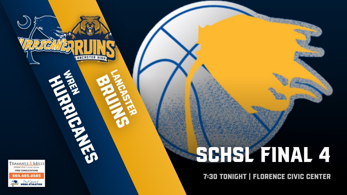 🏀Hurricane Basketball- Final 4 Gameday 🌴🌀
🆚Lancaster  ⌚️7:30 scheduled time 
📆 Today
📍Florence Center 
🎥 NFHS Network $11.99
🎟️$15.00 - At the door or Ticketmaster
