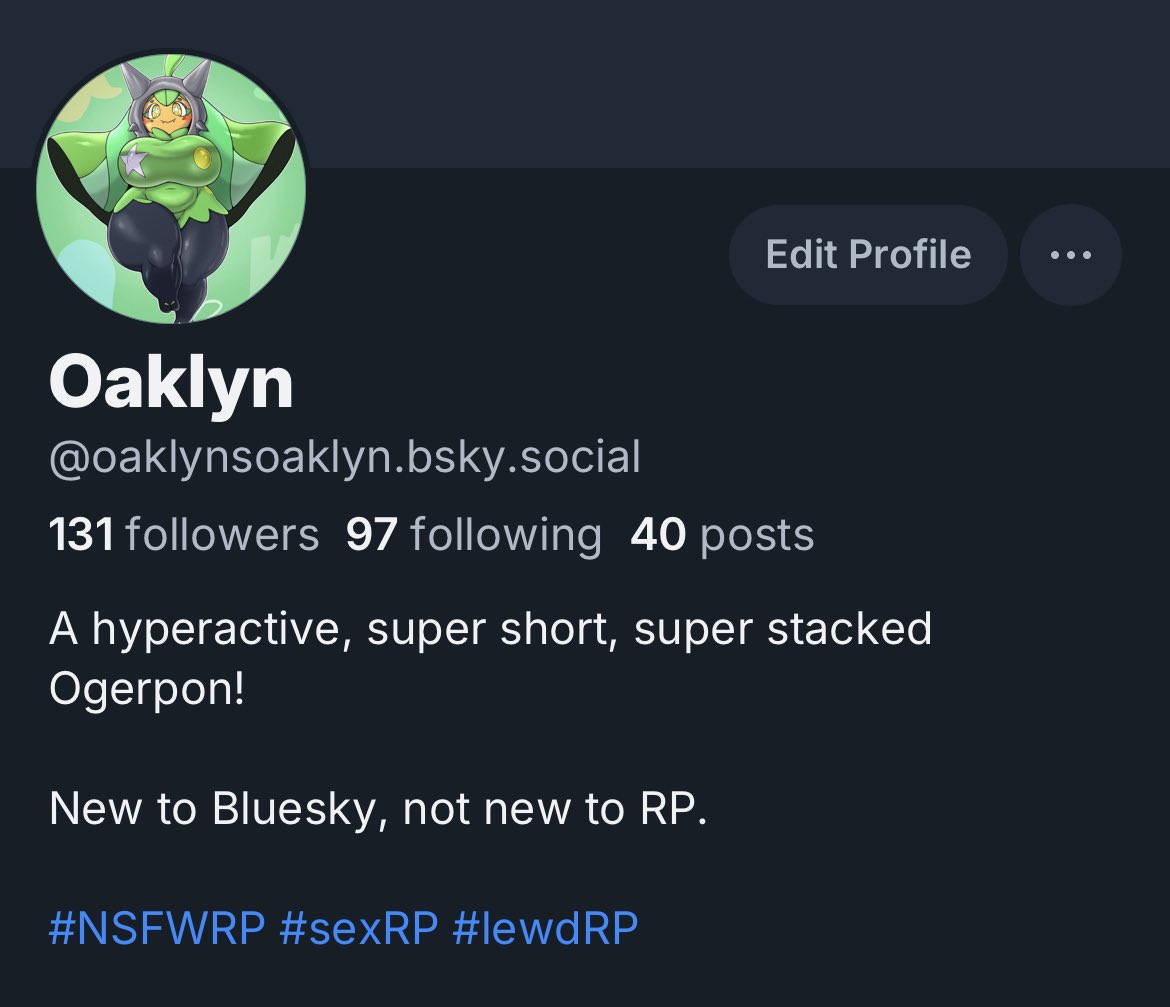 //Here’s my Bsky NSFW RP account. Might make more in the future, but for now this is my only one. She’s similar-ish to Kanna, in case that matters to you. Follow me there if you wanna RP or keep in touch

Fuck this place