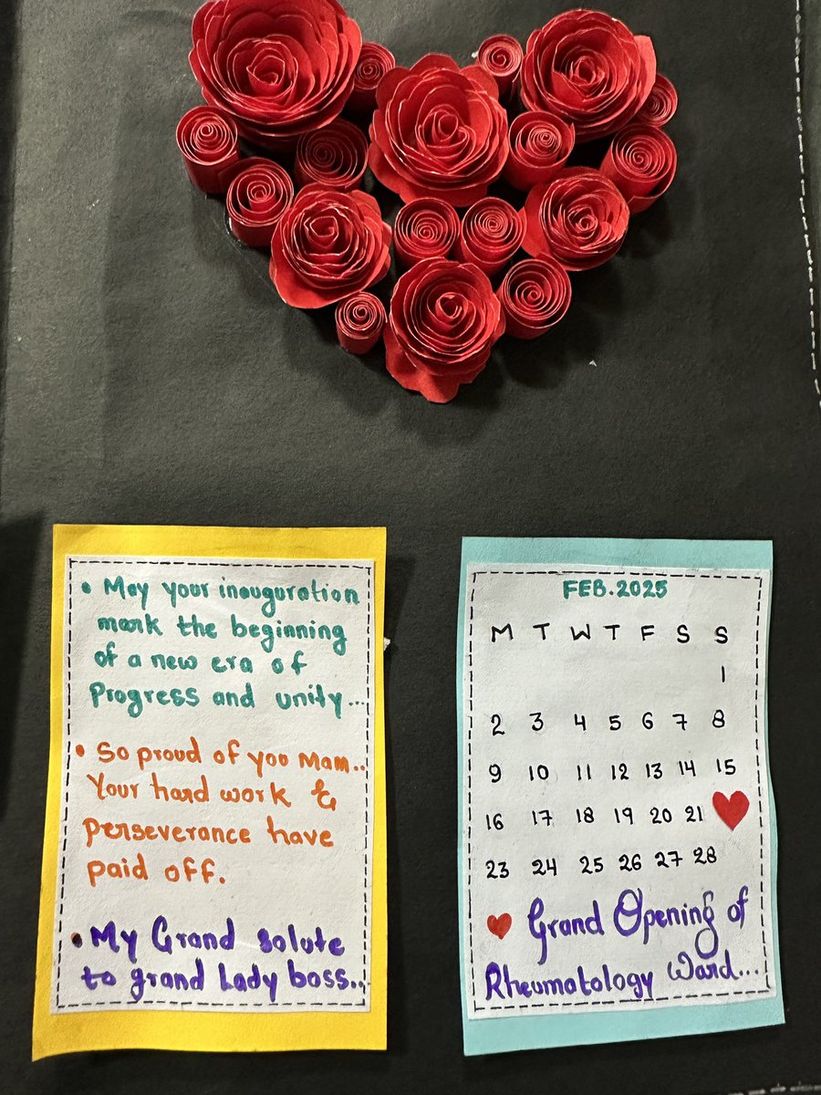 _Rheuma's tweet photo. On the day of Rheumatology ward inauguration, one of my staff members, Ms Sonia presented this beautiful hand crafted card to me. Where words fail, picture speaks volume. A great responsibility to shoulder.
#Prized possession #Motivation https://t.co/fOfNkKlMzF