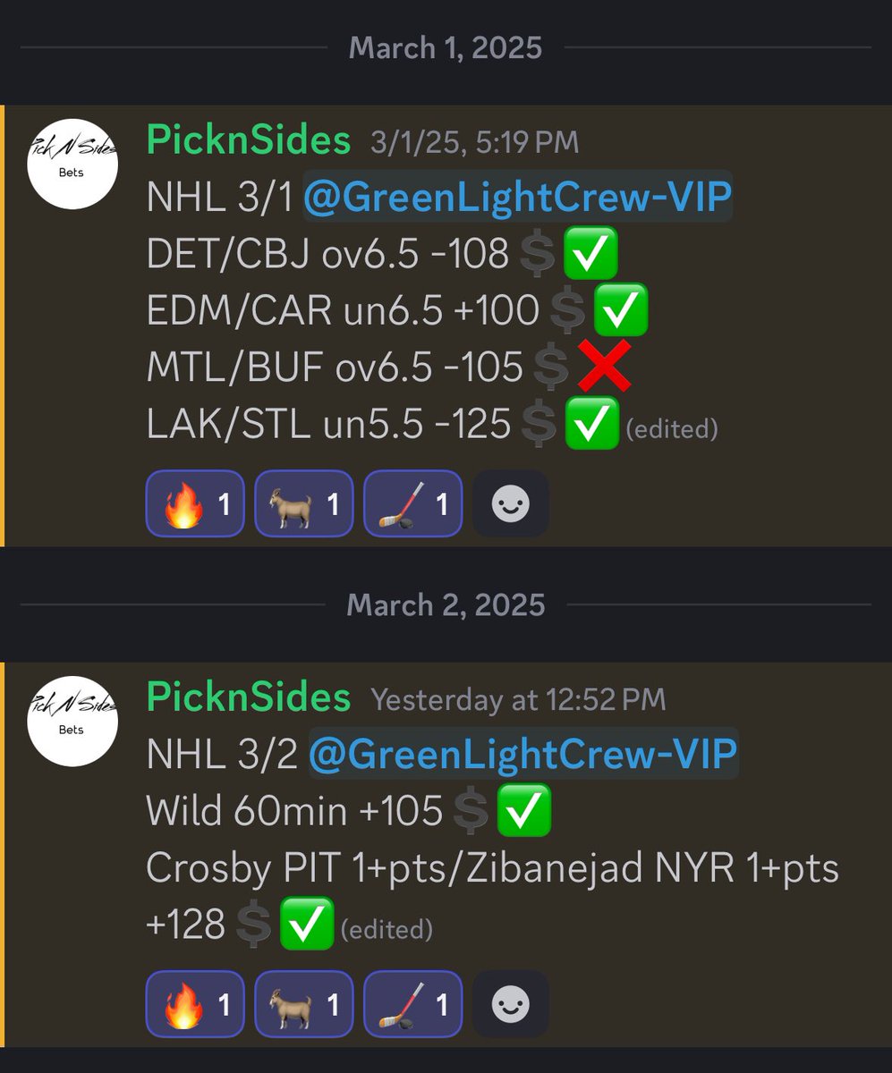 PicknSides (@picknsides) on Twitter photo 5-1 last two days up 4.28 units. Stop missing out and join the action <a href="/_GreenLightCrew/">GreenLightCrew ππ΄</a> discord link in profile. #betting #gambling #freepicks #freebets #NHL 5-1 last two days up 4.28 units. Stop missing out and join the action <a href="/_GreenLightCrew/">GreenLightCrew ππ΄</a> discord link in profile. #betting #gambling #freepicks #freebets #NHL