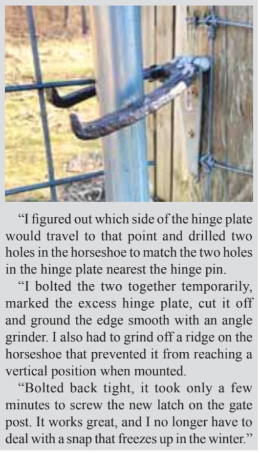 FarmShow's tweet image. #horseshoe #barndoorhinge #gatelatch #shoptip #madeitmyself #moneysavingtips
