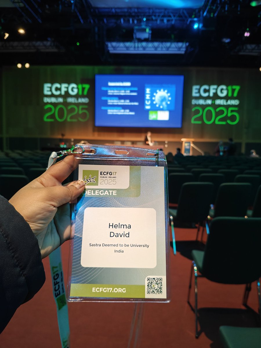 Helma David (@helma_david97) on Twitter photo Thrilled to be at #ECFG17 in Dublin! Day 1 & Day 2 were filled with exciting discussions on fungal cell wall dynamics, antifungal resistance & host pathogen relationship. Looking forward to more insights and collaborations! #ECFG17 <a href="/Solomon_qsl/">Adline Princy Solomon</a> <a href="/QSL_SASTRA/">Quorum Sensing Lab @ SASTRA</a> <a href="/SastraUniv/">SASTRA Deemed University</a> Thrilled to be at #ECFG17 in Dublin! Day 1 & Day 2 were filled with exciting discussions on fungal cell wall dynamics, antifungal resistance & host pathogen relationship. Looking forward to more insights and collaborations! #ECFG17 <a href="/Solomon_qsl/">Adline Princy Solomon</a> <a href="/QSL_SASTRA/">Quorum Sensing Lab @ SASTRA</a> <a href="/SastraUniv/">SASTRA Deemed University</a>