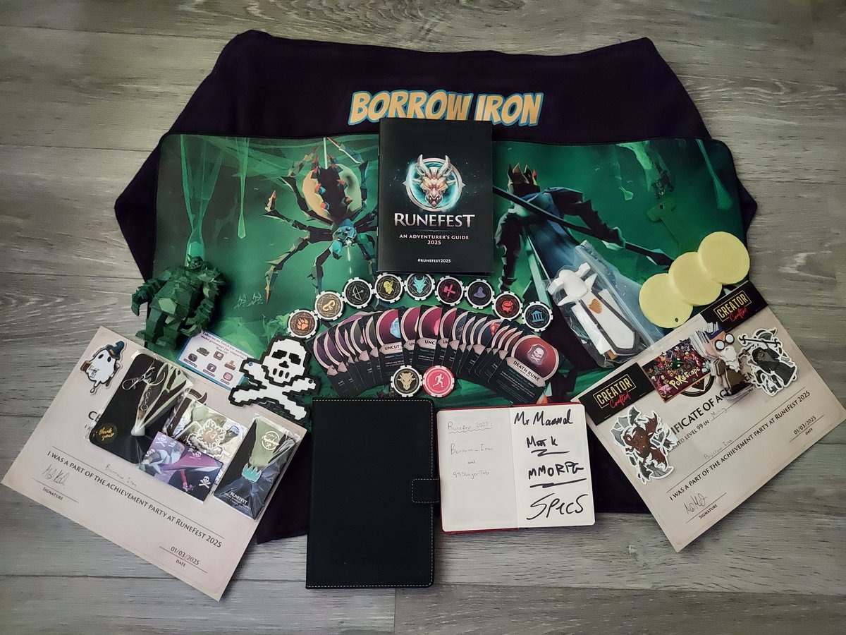 Borrow Iron OSRS (@borrow_iron) on Twitter photo Had probably the best adventure in my life <a href="/RuneFest/">RuneFest</a>!
Special thanks to <a href="/CrumbOSRS/">Crumb</a> for the desk mat & special mention <a href="/99SlayerTab/">99SlayerTab</a> for enhancing my time!
Never thought I'd get to meet most of my <a href="/OldSchoolRS/">Old School RuneScape</a> idols & being able to meet many others that loves rs ❤️ this community! Had probably the best adventure in my life <a href="/RuneFest/">RuneFest</a>!
Special thanks to <a href="/CrumbOSRS/">Crumb</a> for the desk mat & special mention <a href="/99SlayerTab/">99SlayerTab</a> for enhancing my time!
Never thought I'd get to meet most of my <a href="/OldSchoolRS/">Old School RuneScape</a> idols & being able to meet many others that loves rs ❤️ this community!