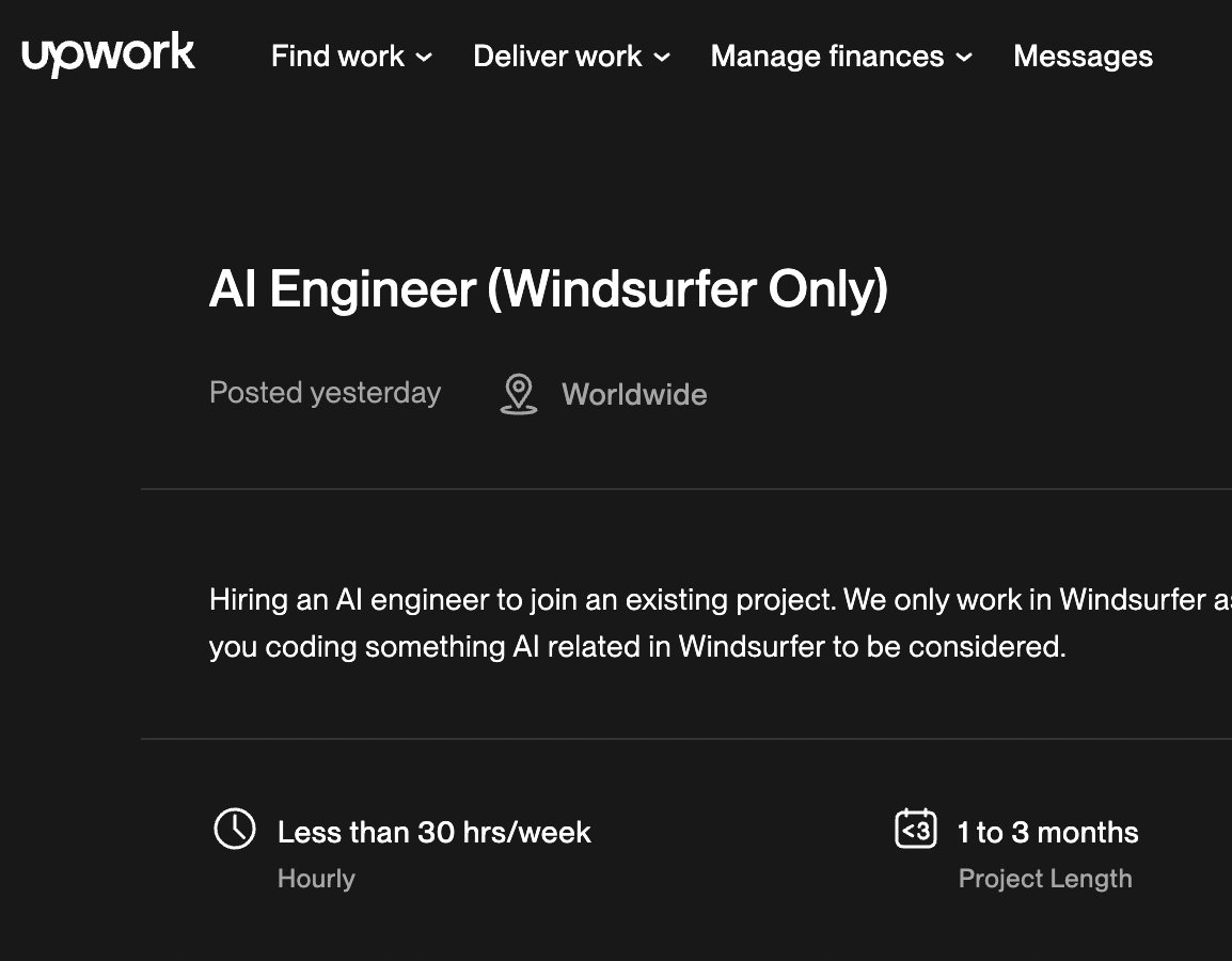 2020 -&gt; Must be Full Stack JS Dev w/ 5 yrs experience
2025 -&gt; Must Use <a href="/windsurf_ai/">@windsurf</a>
