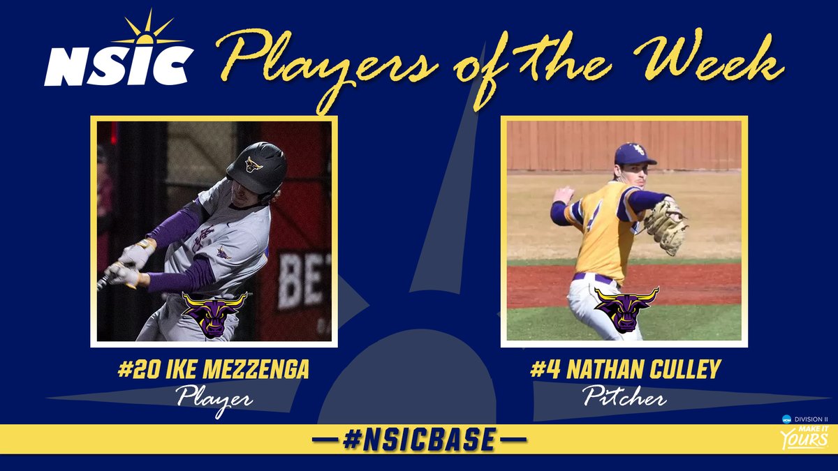 #NSICBase Release No. 3
#NSICPOW
Player: #20 Ike Mezzenga – Minnesota State 
Pitcher:  #4 Nathan Culley – Minnesota State

northernsun.org/news/2025/3/3/…
