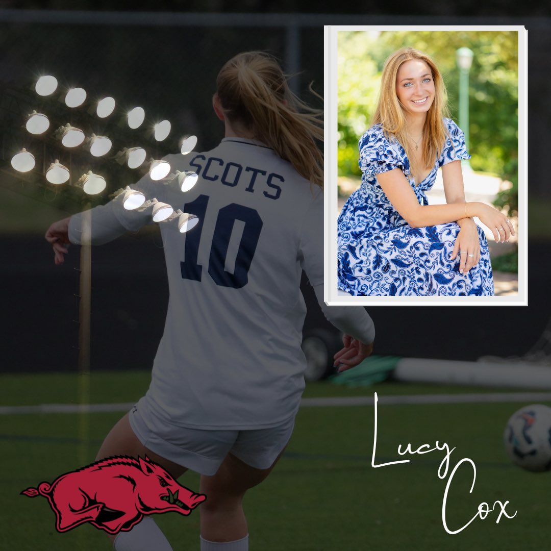 HPGSLadyScots's tweet photo. 🎉 SENIOR SPOTLIGHT: LUCY COX 🎉
Next stop: The University of Arkansas! ❤️🐗 Lucy, a 3-year varsity letterman, will be studying Psychology, and we know she’ll do amazing things!
We are so proud of you, Lucy! 🎓⚽️ #SeniorSpotlight #WooPig #OnceAScotAlwaysAScot https://t.co/3ARlyUb94K