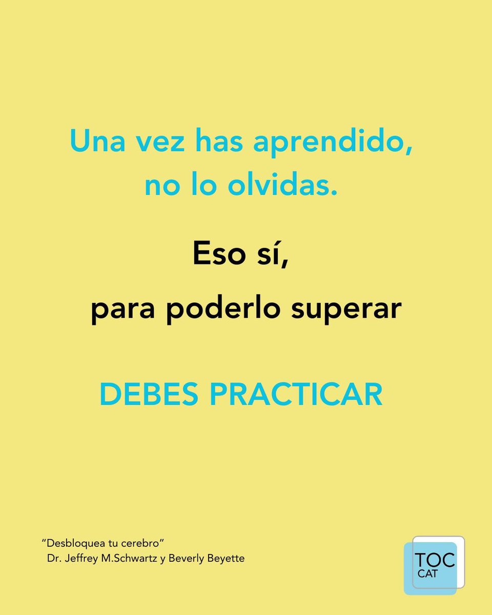 Superar el TOC és com aprendre a pedalar. Al principi sembla impossible, però amb paciència i pràctica, arribem a la llibertat. 🚲💪

Superar el TOC es como aprender a pedalear. Al principio parece imposible, pero con paciencia y práctica, llegamos a la libertad.