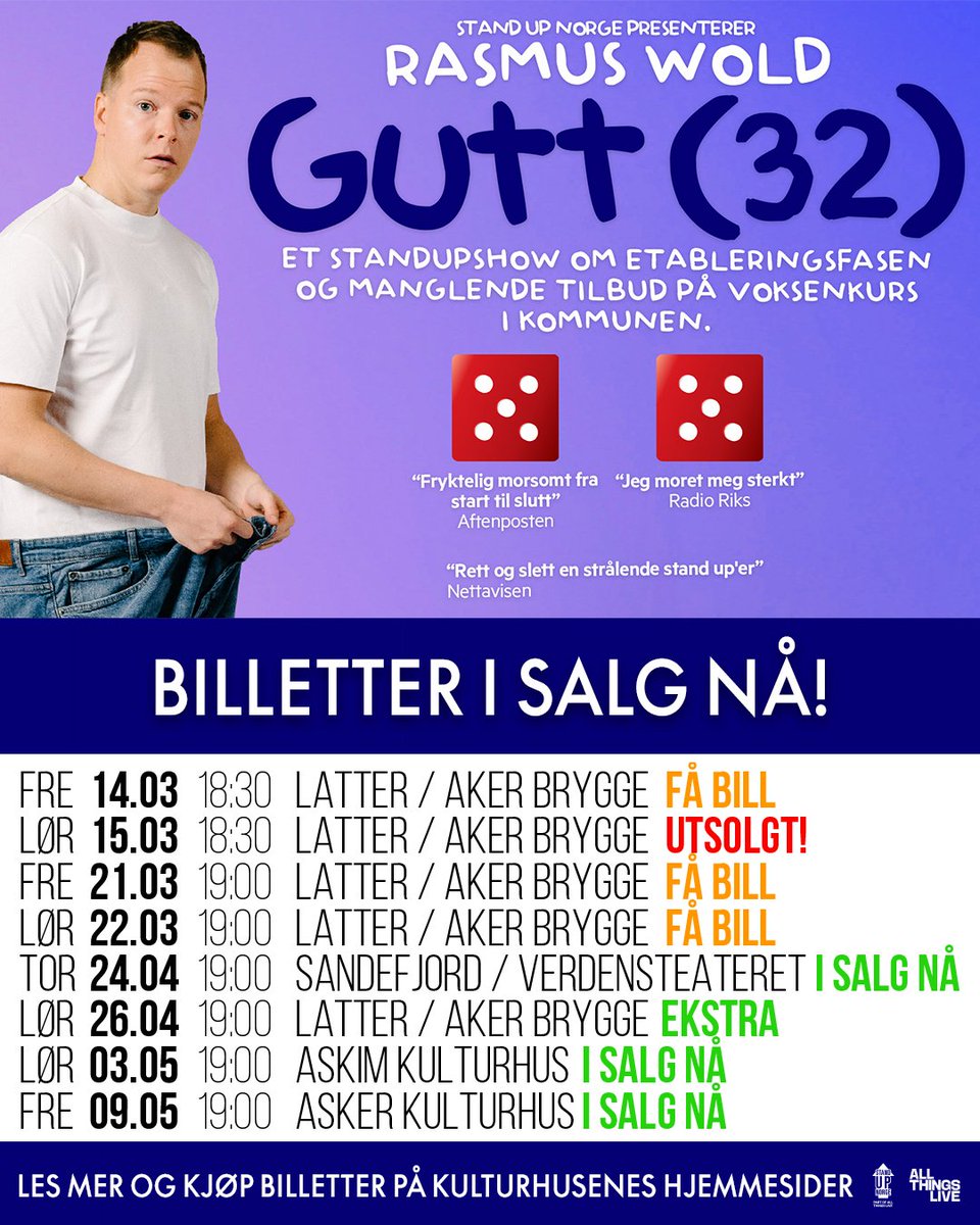 Wopsi! Sandefjord, Askim og Asker denne våren, i tillegg til Hovedscenen på Latter. Ses der!🫡🤠