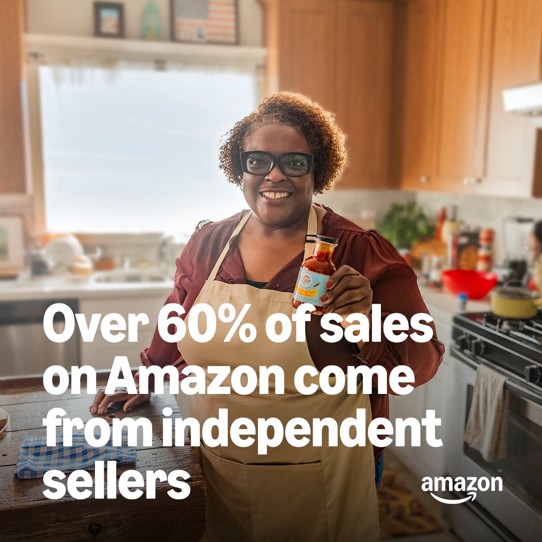 amazonnews's tweet photo. Hot sauce, hotter fact: more than 60% of sales on Amazon come from sellers like Lillie's of Charleston. ❤️‍🔥🌶