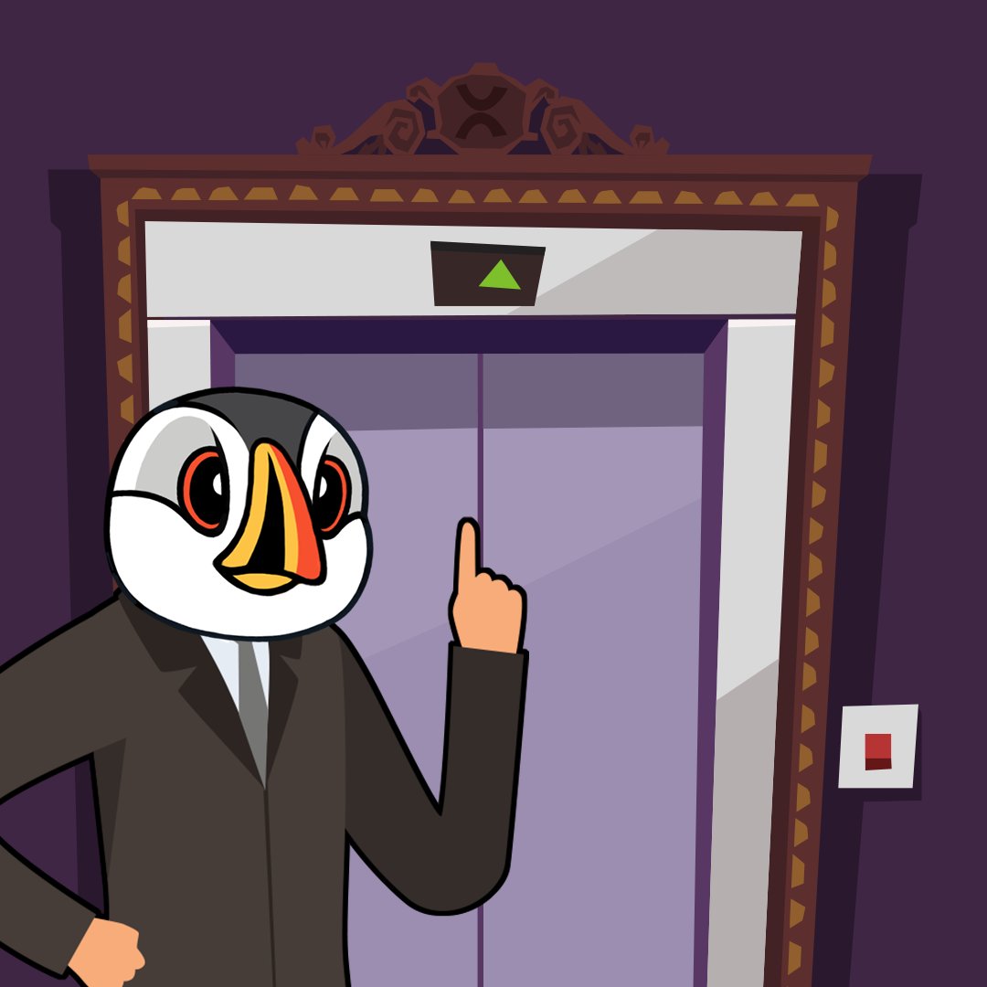 🚀 THIS ELEVATOR ONLY GOES UP TO THE PUFFIN PENTHOUSE! 🐧 

The view is incredible, the company is ELITE 💯