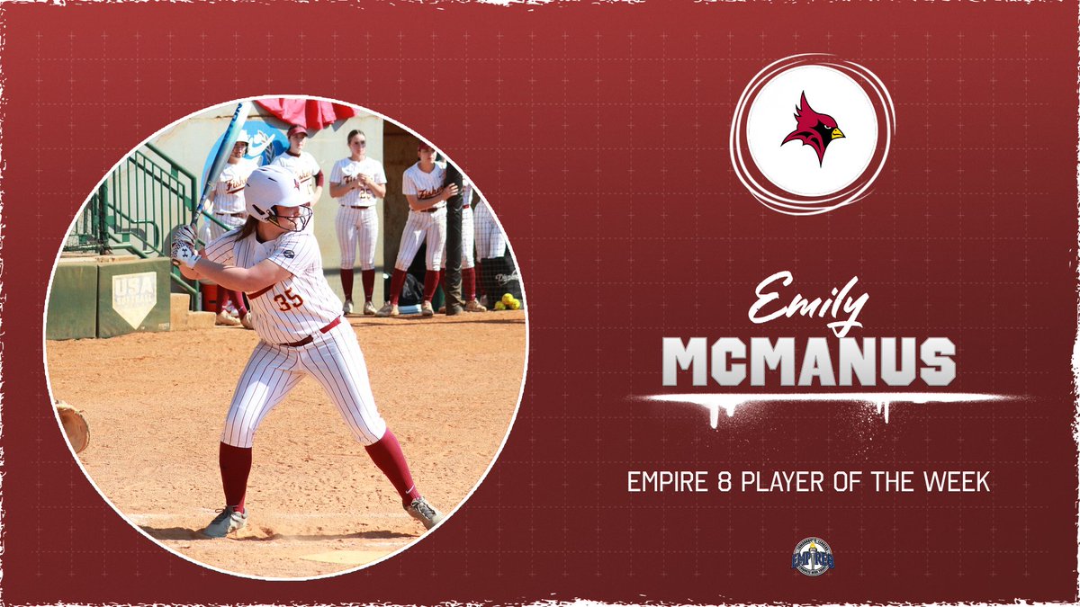 SJF Cardinals (@fisherathletics) on Twitter photo Emily McManus earned Empire Softball Player of the Week.
McManus, a sophomore outfielder, hit three home runs, all of them two-run shots, and drove in nine runs. She slashed .429 (BA)/.550 (OB%)/1.071 (SLG%). <a href="/FisherSoftball/">FisherSoftball</a> Emily McManus earned Empire Softball Player of the Week.
McManus, a sophomore outfielder, hit three home runs, all of them two-run shots, and drove in nine runs. She slashed .429 (BA)/.550 (OB%)/1.071 (SLG%). <a href="/FisherSoftball/">FisherSoftball</a>