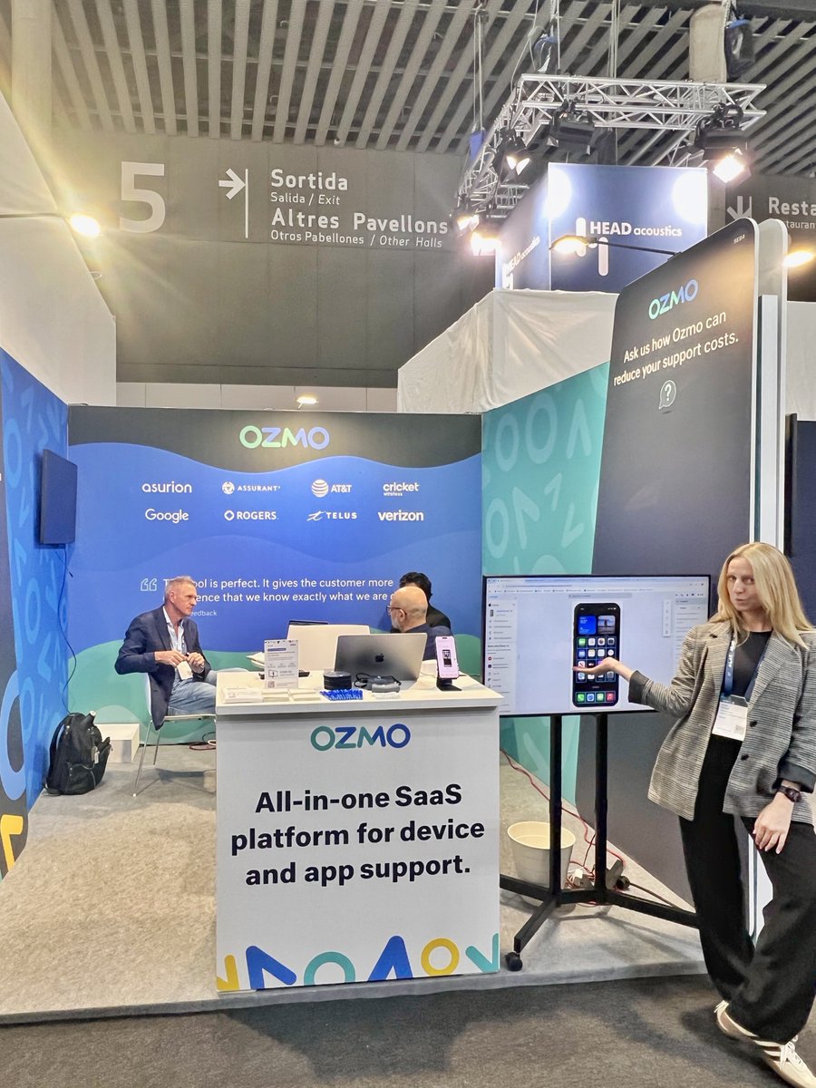 Ozmo's tweet photo. Ozmo is at @MWCHub's MWC Barcelona!
Come say hi at booth #5E84. We’d love to chat about how our tech support solutions make life easier for businesses and their customers.
Book a meetingt: https://t.co/2NPLAha2mG
#MWC25 #CustomerSupport #AI #RemoteVideo #TechSupport #CX https://t.co/UrDIkvlXr4