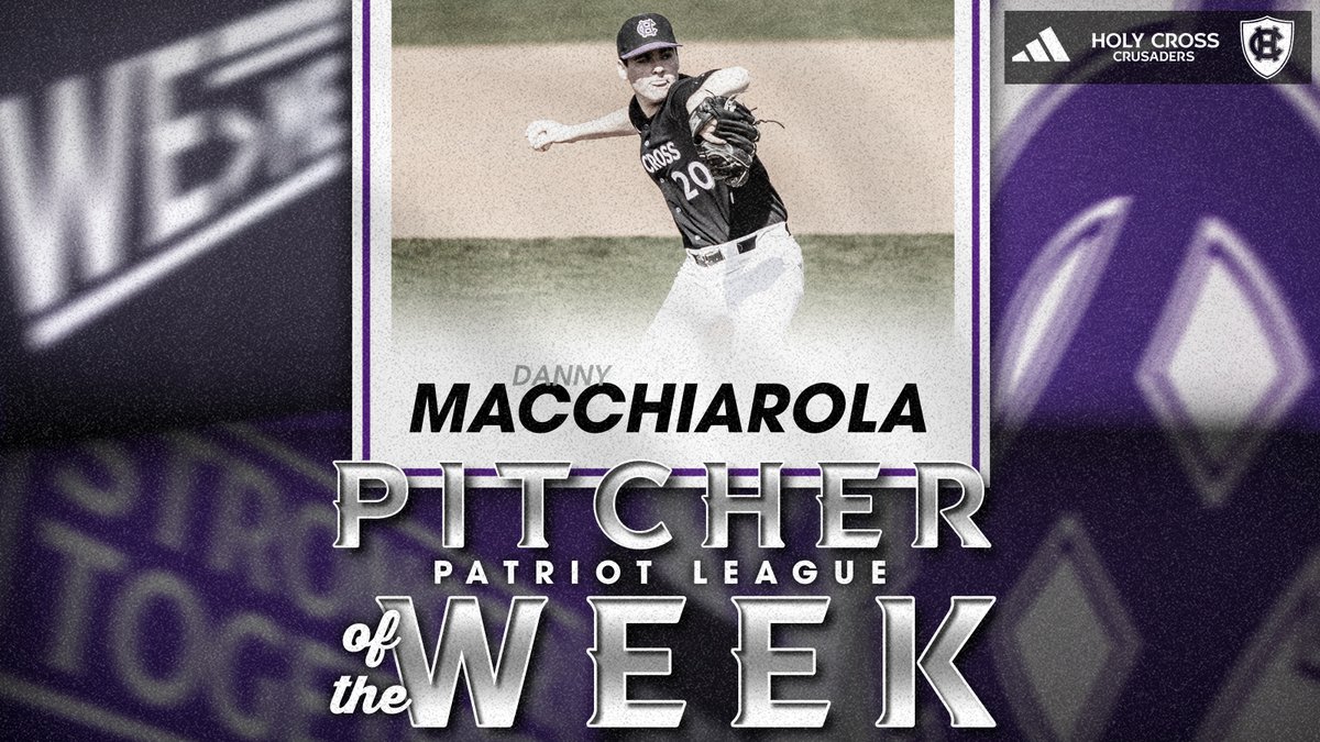 For the first time in his career, <a href="/dannymacchiaro2/">Danny Macchiarola</a> has been named the <a href="/PatriotLeague/">Patriot League</a> Pitcher of the Week!

📰 bit.ly/3QMtIIs

#GoCrossGo