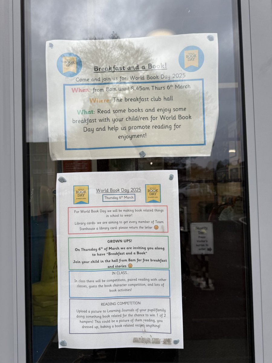 World Book Day events this week!

🥞 📖 Book and Breakfast- join us in Hall2 from 8am on Thurs 6th for some breakfast and stories with your child 

📸 Competition- to win one of 2 hampers, upload a picture to learning journals of you doing something book related with your child!