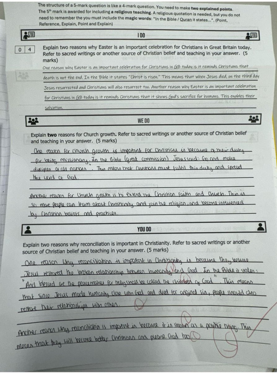 SmallHeathLA's tweet image. Guided practice in RE, building fluency and confidence!
Students develop key skills to answer questions with clarity and depth. #ReligiousEducation