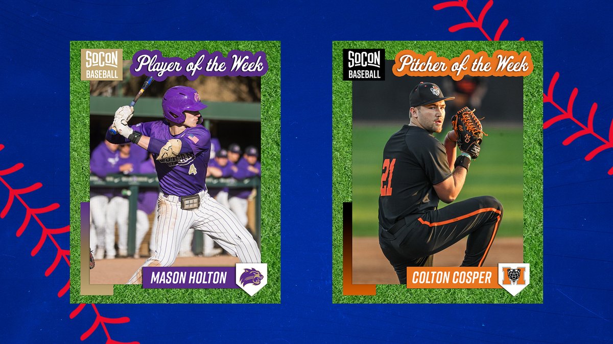 The Southern Conference (@soconsports) on Twitter photo #SoConBSB Weekly Honors ⚾️ | <a href="/CatamountBSB/">Western Carolina Baseball</a> x <a href="/MercerBaseball/">Mercer Baseball</a>
📰soconsports.com/base/article/b… #SoConBSB Weekly Honors ⚾️ | <a href="/CatamountBSB/">Western Carolina Baseball</a> x <a href="/MercerBaseball/">Mercer Baseball</a>
📰soconsports.com/base/article/b…