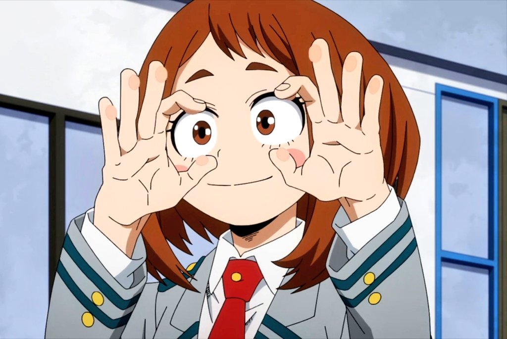 RedPandaGirl_'s tweet photo. Good morning friends!! ☺️🎶🌅
Hope you're all doing well today! 💖

Have a silly Ochaco!! 🌸🌸🌸 https://t.co/o7zB5ltFIG