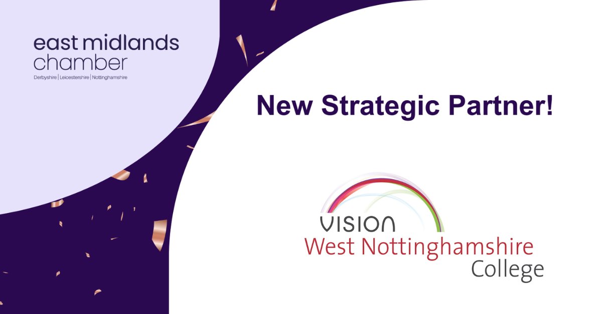 We're thrilled to welcome West Nottinghamshire College as a strategic partner of The Chamber! 🤝

To read the full story, click here 👉bit.ly/3D3KFez 

#Partnership #Education #GenerationNext #eastmidlandschamber #visionwestnotts #westnottinghamshirecollege