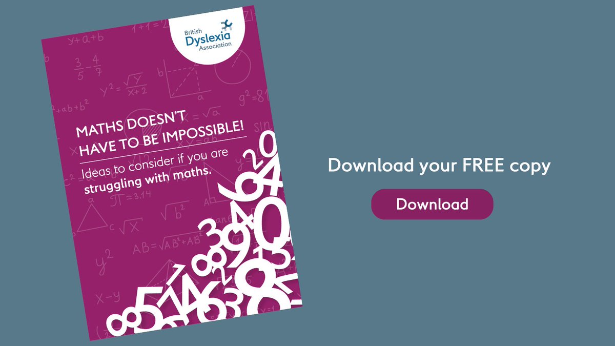 BDAdyslexia's tweet image. Download our FREE Online booklet with hints and tips to help a young person who struggles with maths. We hope you find it useful: bit.ly/4i2YyIZ 

#DyslcauliaDay #Dyscalculia #MathsSupport #ParentingTips #SpecialEducation #MathsHelp #SupportForParents #MathsStruggles