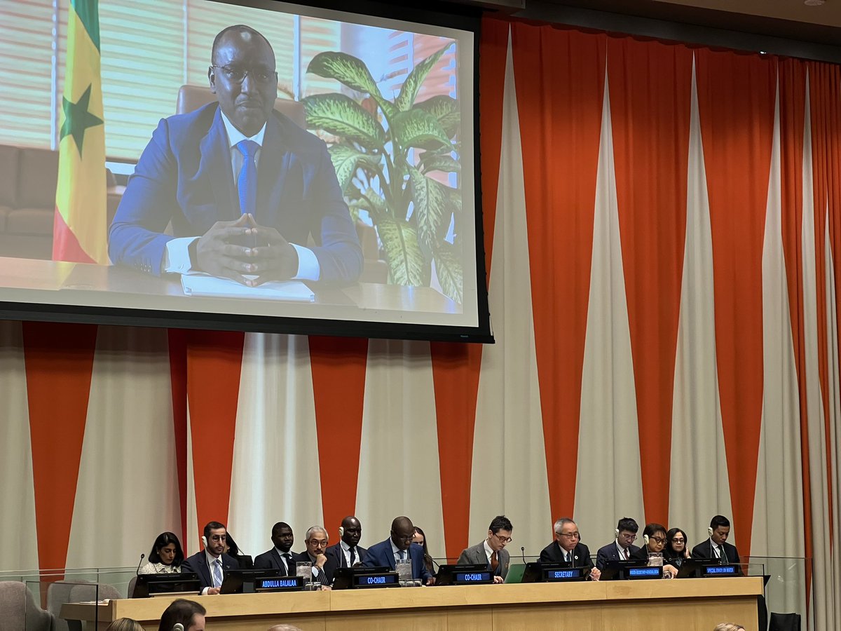 SustDev's tweet photo. 🎙️ Now speaking: H.E. Dr. Cheikh Tidiane Dieye  The Minister of Hydraulics and Sanitation of Senegal takes the floor at the 2026 UN Water Conference Organizational Session. 🌍 
📺 Watch live: https://t.co/YyQPHtORIM https://t.co/a98PLI1gCR