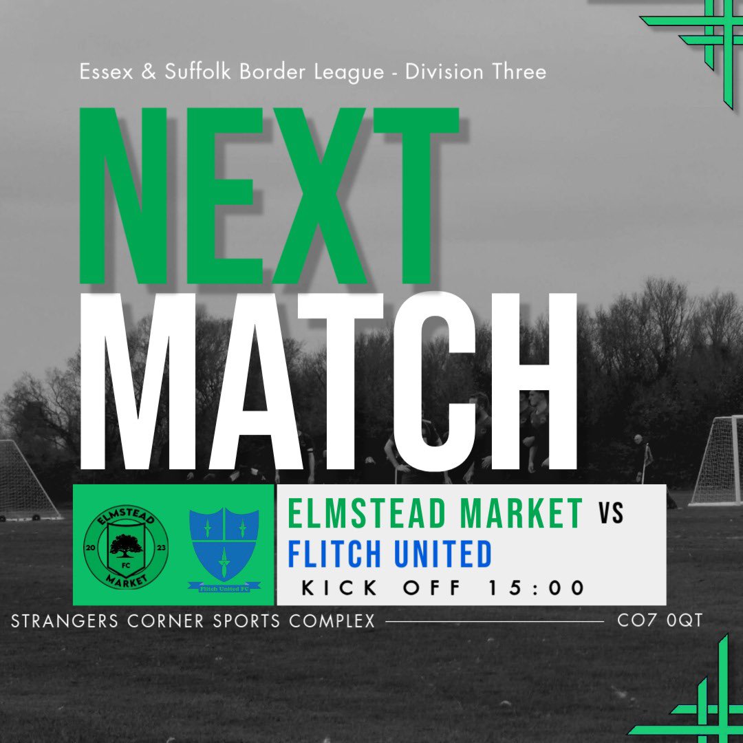 Elmstead_Market's tweet image. This weekend!
The Firsts look to bounce back from Saturdays disappointment hosting Flitch
The reserves are back home and host Bradfield Rovers
Good luck lads馃挌馃枻
#emfc #coye #football #nonleague #oneclub