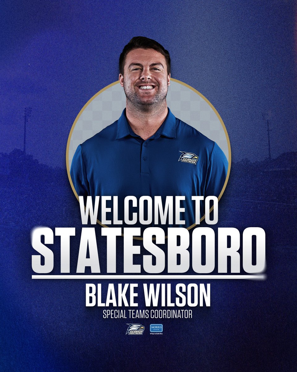 Georgia Southern Football (@gsathletics_fb) on Twitter photo .<a href="/CoachBWilson_/">Blake Wilson</a> Named Special Teams Coordinator of Georgia Southern Football
📰 GSEagles.com/WilsonHiredFB
#HailSouthern .<a href="/CoachBWilson_/">Blake Wilson</a> Named Special Teams Coordinator of Georgia Southern Football
📰 GSEagles.com/WilsonHiredFB
#HailSouthern