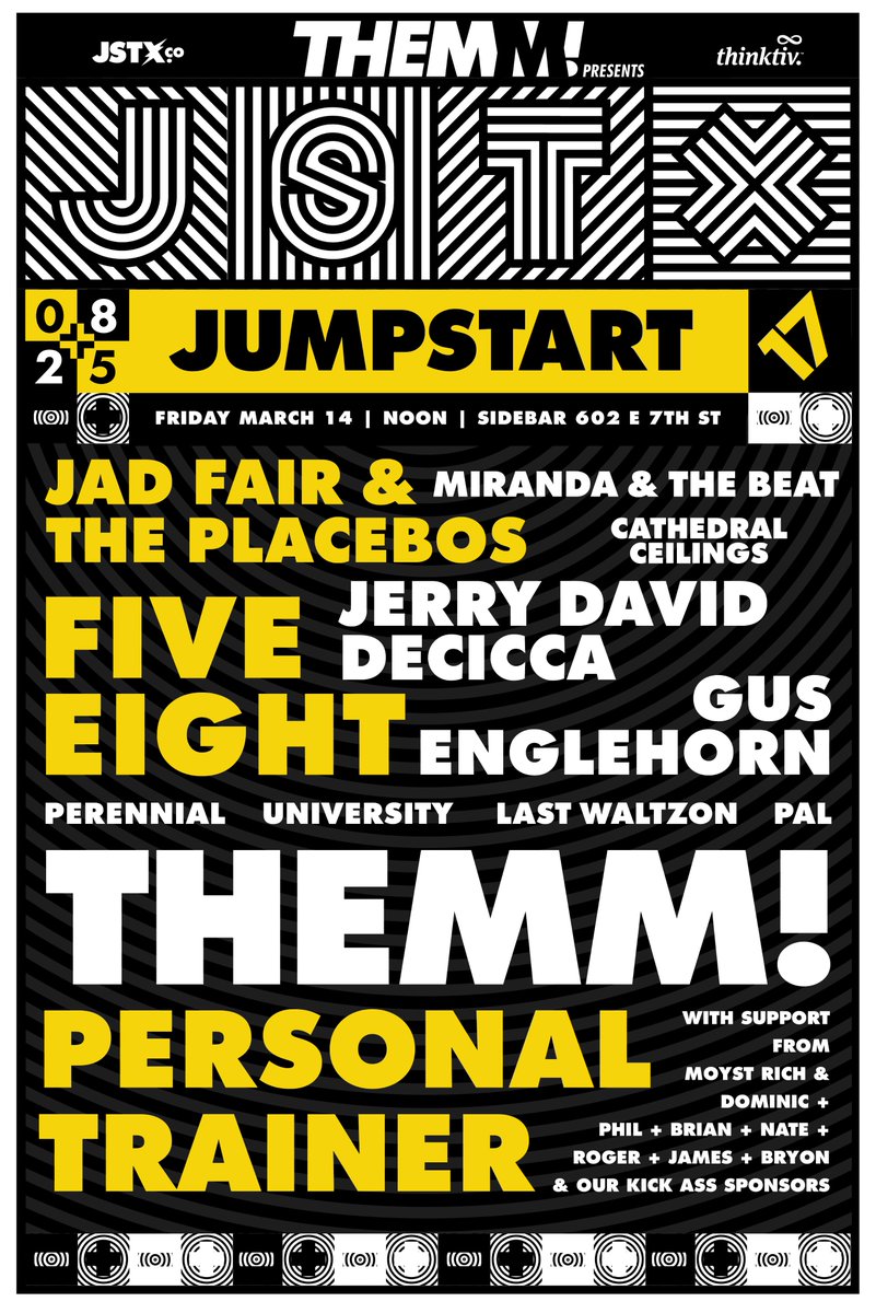 does anyone still use this thing? anyway, here's our #SXSW party. Jumpstart #17! 

set times and such at jstx.co/reg