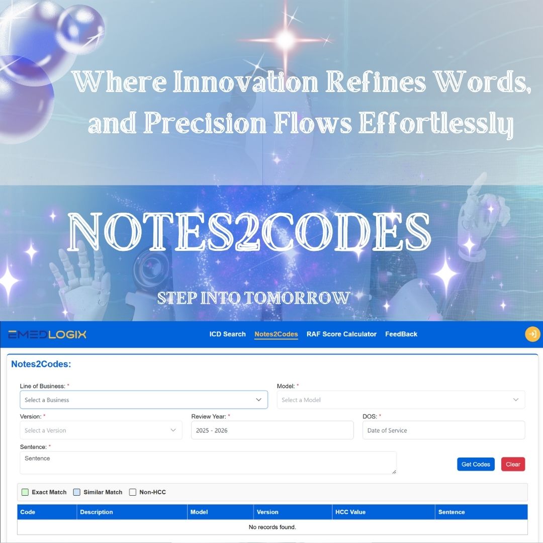 emedlogix's tweet image. Exciting News from EMEDLOGIX!

Notes2Codes instantly converts handwritten &amp;amp; digital notes into ICD-10 &amp;amp; HCC codes with 95%+ accuracy—boosting efficiency, reducing errors &amp;amp; optimizing risk adjustment.

Try now: nlp.emedlogix.com/icd-search/#/n…

#Notes2Codes #AIinHealthcare