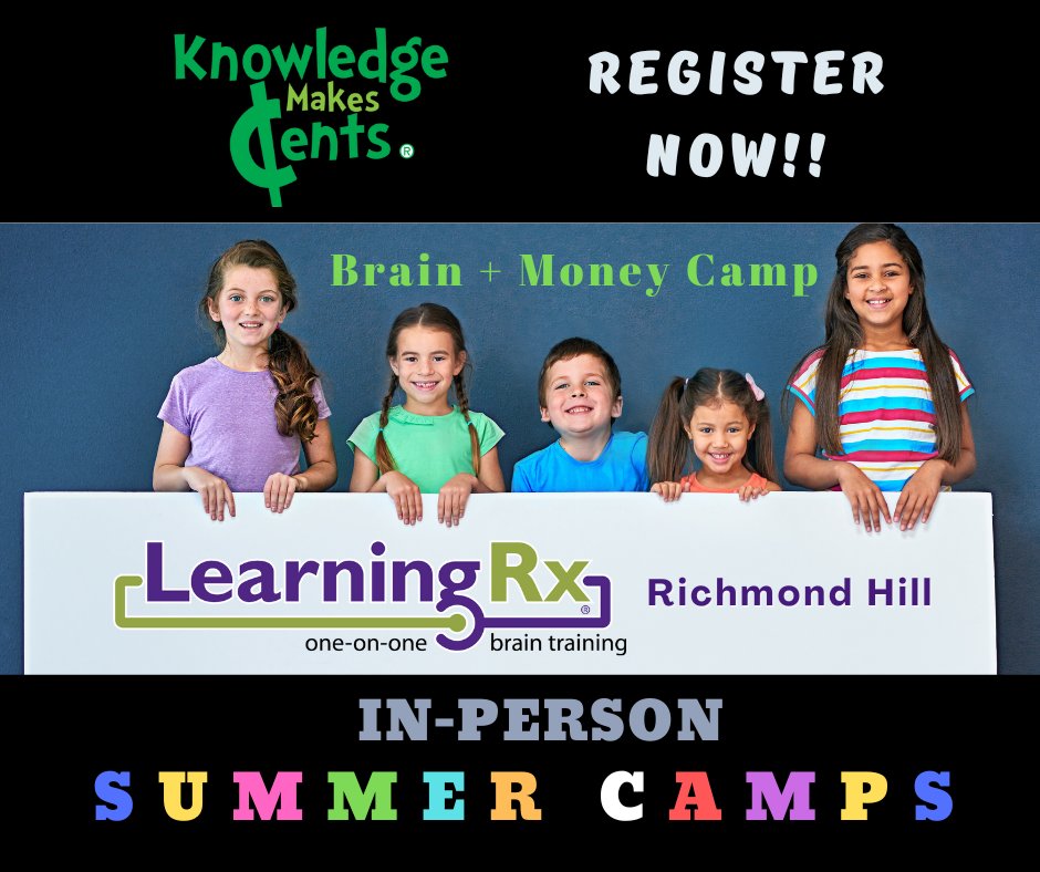 KMCents's tweet image. Register NOW for our #summercamp for ages 8-12 in #RichmondHill with our partner camp #LearningRx

#braincamp in AM. #moneycamp in PM. 

Week 1: July 14-18, 2025
 eventbrite.ca/e/124550224373…

Week 2: July 28-Aug 1, 2025 eventbrite.ca/e/125971185506…

#ThinkingSkills #MoneySkills!