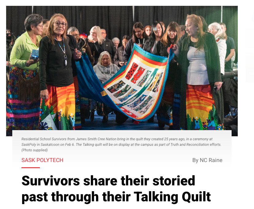 EFN Media (@efnewsonline) on Twitter photo The Talking Quilt is a cultural artifact created by the women of James Smith Cree Nation (JSCN) as a way to share their personal stories and heal together as they assembled the quilt.
FULL STORY:
eaglefeathernews.com/2025/02/27/sur… The Talking Quilt is a cultural artifact created by the women of James Smith Cree Nation (JSCN) as a way to share their personal stories and heal together as they assembled the quilt.
FULL STORY:
eaglefeathernews.com/2025/02/27/sur…