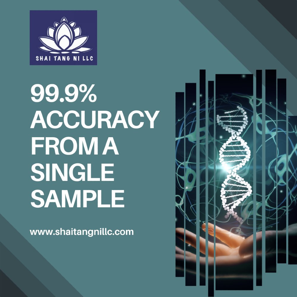 ShaiTangNi's tweet image. Get 99.9% accurate DNA results with just one simple sample. 🧬 Science makes it possible—Shai Tang Ni LLC makes it easy! Fast, reliable, and confidential testing you can trust.

#accurateresults #genetictruth #dnaanswers #knowforsure #familytesting #trustthescience #shaitangnillc